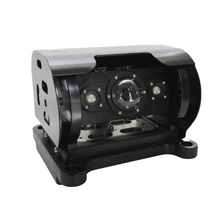 Seahorse Cam 4K underwater camera system with integrated LED lighting, shown with rugged housing designed for commercial fishing, trawl net monitoring, and deep-sea deployments.
